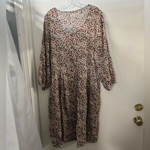 Toad&Co Floral Dress - Red and White